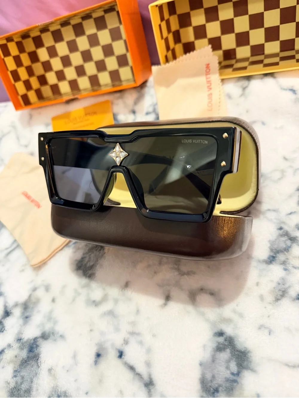 Louis Vuitton Black Oversized Square Sunglasses